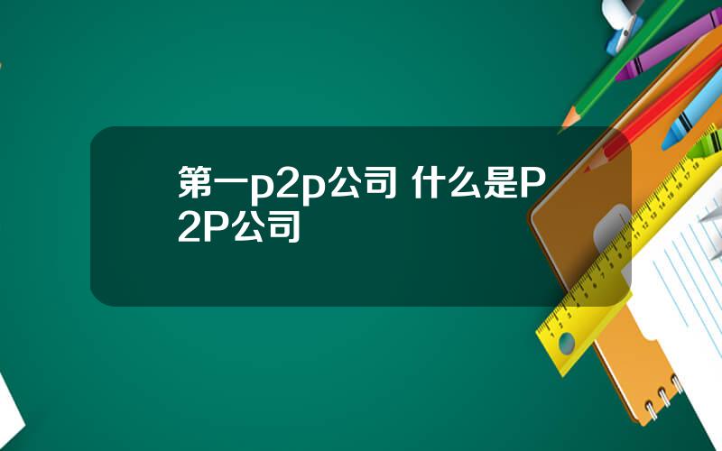 第一p2p公司 什么是P2P公司